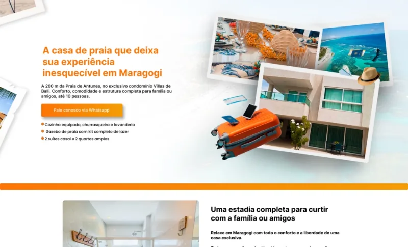 Site da casa de praia Mar de Antunes em Maragogi